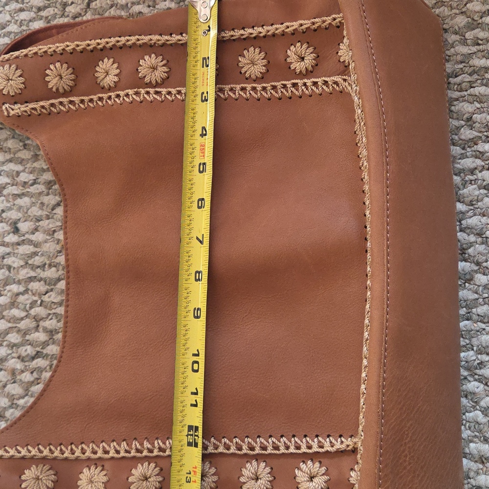 The Sak Leather Floral Embroidered Brown Shoulder Bag - Picture 11 of 11